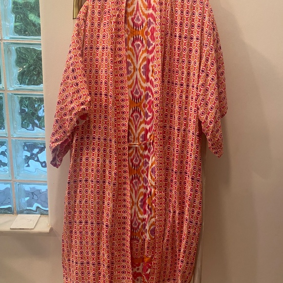 Christian Siriano Reversible Multicolored Kimono w Pockets Oversized Size M - Picture 3 of 6